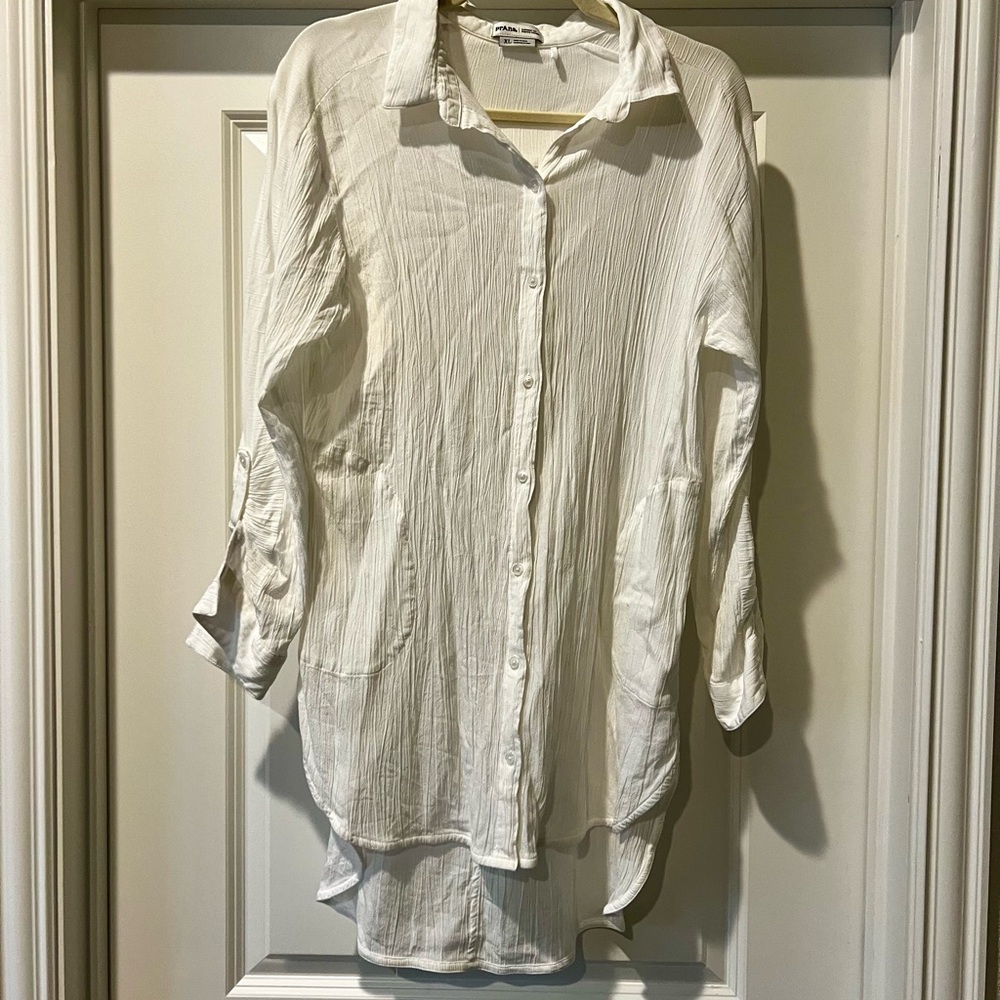 Prana Scheena White Casual Button-Down Shirt